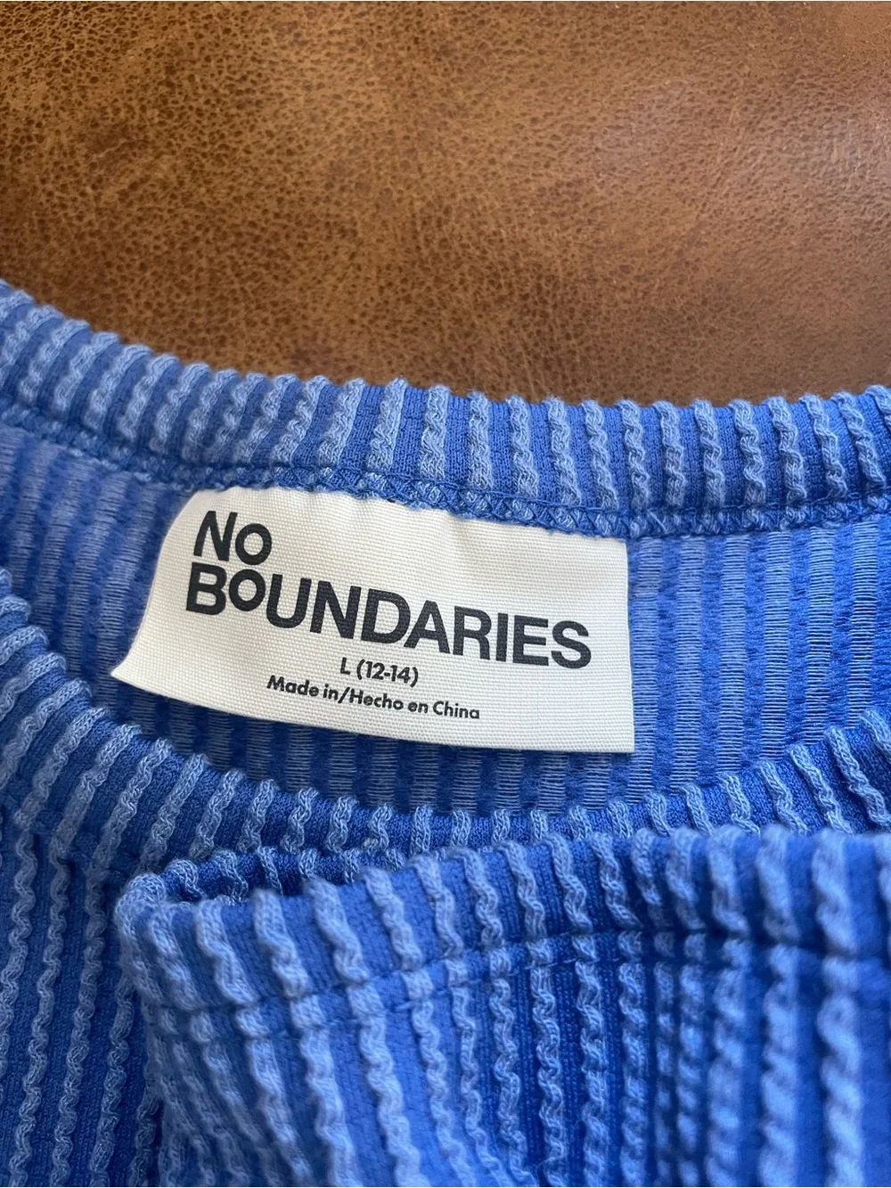 No Boundaries Blue Ribbed Knit Crop Top & Midi Skirt Set